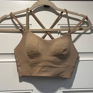 Lulu Lemon tan Like a Cloud Longline Bra Size 6